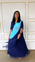 Load image into Gallery viewer, BT1774 Celestial Elegance: Royal Blue &amp; Serenity Mommy &amp; Me Gowns
