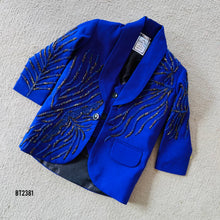 Load image into Gallery viewer, BT2381 Royal Blue Baby Boy Blazer with Hand Embroidery – Premium Party Wear Outfit
