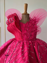 Load image into Gallery viewer, BT1947  Enchanting Hot Pink Butterfly Dress

