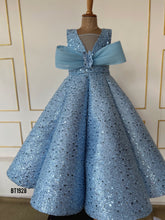 Load image into Gallery viewer, BT1928 Sparkling Blue Sequin Baby Dress
