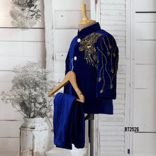 Load image into Gallery viewer, BT2526 Lion Embroidered  Designer Baby Boy Velvet Party Wear Jacket
