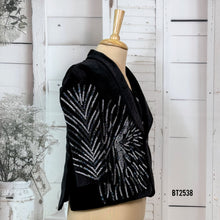 Load image into Gallery viewer, BT2538 Black Velvet Sequin Burst Party Blazer for Boys
