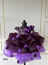 Load image into Gallery viewer, BT1974 💜 Royal Elegance: Purple Floral Fantasy Dress for Little Princesses 💜
