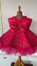 Load image into Gallery viewer, BT1917 Crimson Sparkle: Radiant Baby Party Dress
