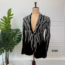 Load image into Gallery viewer, BT2652 Luxury Black Velvet Crystal Embellished Designer Blazer for Boy
