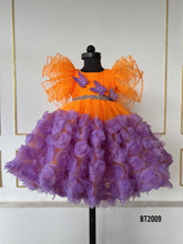 Load image into Gallery viewer, BT2009 🦋 Vibrant Orange &amp; Purple Butterfly Dress – Perfect for Fairy-Tale Celebrations! 🧚‍♀️🎉
