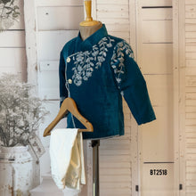 Load image into Gallery viewer, BT2518 Royal Teal Embroidered Baby Boy Indo-Western Jacket for Birthday &amp; Wedding
