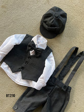 Load image into Gallery viewer, BT2100 Dapper Black Party Wear Suit Set for Little Boys🎩✨
