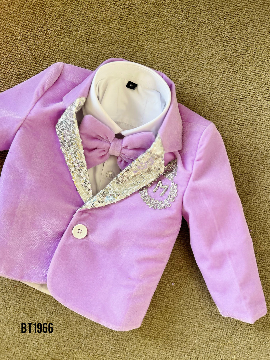 BT1966 Adorable Lilac Baby Boy Party Wear Suit – Perfect for Special Occasions