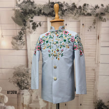 Load image into Gallery viewer, BT2618 Sky Blue Floral Embroidery Jhodpuri for Boys | Luxury Birthday Wedding Party Wear Outfit
