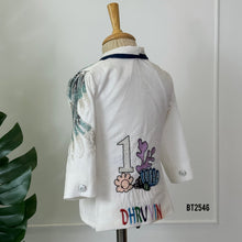 Load image into Gallery viewer, BT2546 Ivory Krishna Embroidered Designer Blazer for Boys
