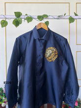 Load image into Gallery viewer, BT2216  Navy Regal Lion Embroidered Party Wear Shirt For Boys 🦁✨
