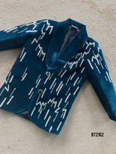 Load image into Gallery viewer, BT2162 Velvet Lightning Party Wear Blazer Set for Your Dashing Little Boy ⚡💙
