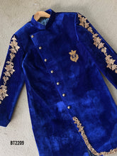Load image into Gallery viewer, BT2209  Majestic Blue Velvet Stylish Boys Party Wear Blazer – Elegant &amp; Trendy   ✨👑
