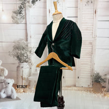Load image into Gallery viewer, BT2631 Emerald Velvet Party Blazer for Baby Boy | Luxury Birthday &amp; Wedding Outfit
