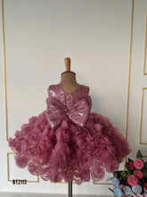 Load image into Gallery viewer, BT2113 Glamorous Rose Pink Bloom Dress with Sparkling Bow 🌹✨
