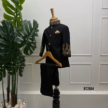 Load image into Gallery viewer, BT2664 Royal Black Designer Sherwani for Boys
