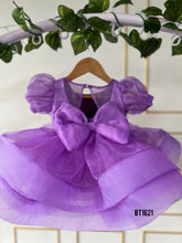 Load image into Gallery viewer, BT1621 Thread Embroidery Organza Bouncy Frock For Baby Girls
