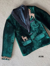 Load image into Gallery viewer, BT2196 Forest Charm Boys Party Wear Velvet Blazer: A Dashing Look for Your Little Gentleman 🌲🦌
