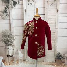 Load image into Gallery viewer, BT2632 Royal Red Embroidered Sherwani for Baby Boy | Luxury Birthday &amp; Wedding Party Wear
