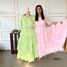 Load image into Gallery viewer, BT2273 Enchanting Mom &amp; Baby Twirl Dress – A Fairytale Duo Look! 👩‍👧✨
