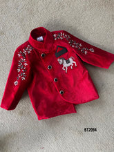 Load image into Gallery viewer, BT2094 🎠 Royal Rider: Dashing Red Boys Party Wear Jodhpuri Set 🎠
