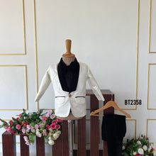 Load image into Gallery viewer, Bt2358 White &amp; Black Boys Tuxedo Suit – Birthday, Wedding &amp; Party Outfit
