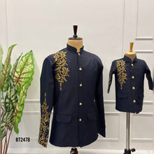 Load image into Gallery viewer, 💙 BT2478 Royal Midnight Dad &amp; Son Jodhpuri Combo
