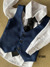 Load image into Gallery viewer, BT1680 Blue Full Balzer Set With Waist Coat For Boys
