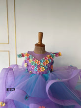 Load image into Gallery viewer, BT2124 🌈 Whirl of Colors: Mesmerizing Floral Dress for Radiant Little Ones 🌈
