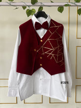 Load image into Gallery viewer, BT2076 🎩 Dapper Dreams: Red Velvet Junior’s Party Wear For Boys 🎈
