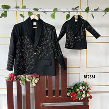 Load image into Gallery viewer, BT2334 🖤 Dapper Black Dad-Son Blazer Set – The Ultimate Showstopper! 🎩✨

