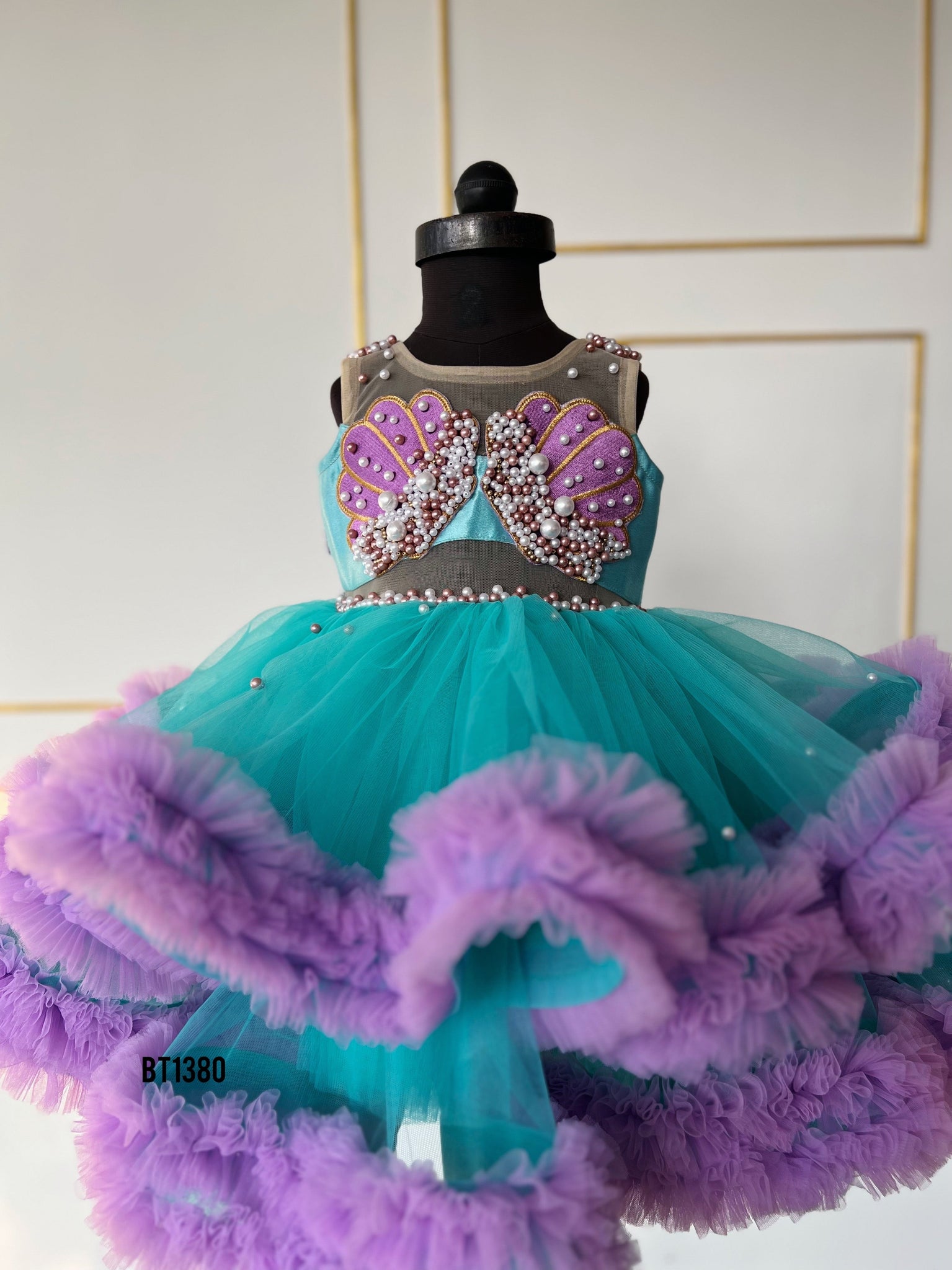 BT1380 Turquoise Butterfly Princess Dress - Spread the Wings of Joy! –  BabyTeen Fashion