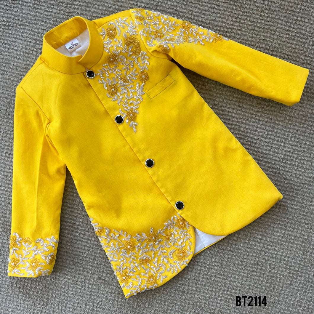 BT2114 Little Royal Radiance 🌟  Sunshine Boys Party Wear Kurta Set for Festive Moments! 🌞💙