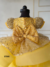 Load image into Gallery viewer, BT1648 Golden Sunrise Dress - A Glimmer of Joy for Tiny Trendsetters
