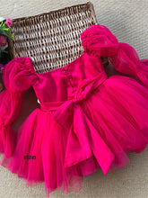 Load image into Gallery viewer, BT1745 Radiant Fuchsia Fantasy Dress - A Vivid Celebration for Your Little Star
