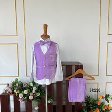 Load image into Gallery viewer, BT2280 Lavender Dream Velvet Suit – A Royal Look for Your Little Gentleman! 👑✨
