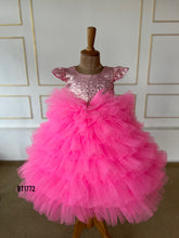 Load image into Gallery viewer, BT1772 Sparkling Pink Flutter Dress - A Fairy-Tale Gown for Your Little Star
