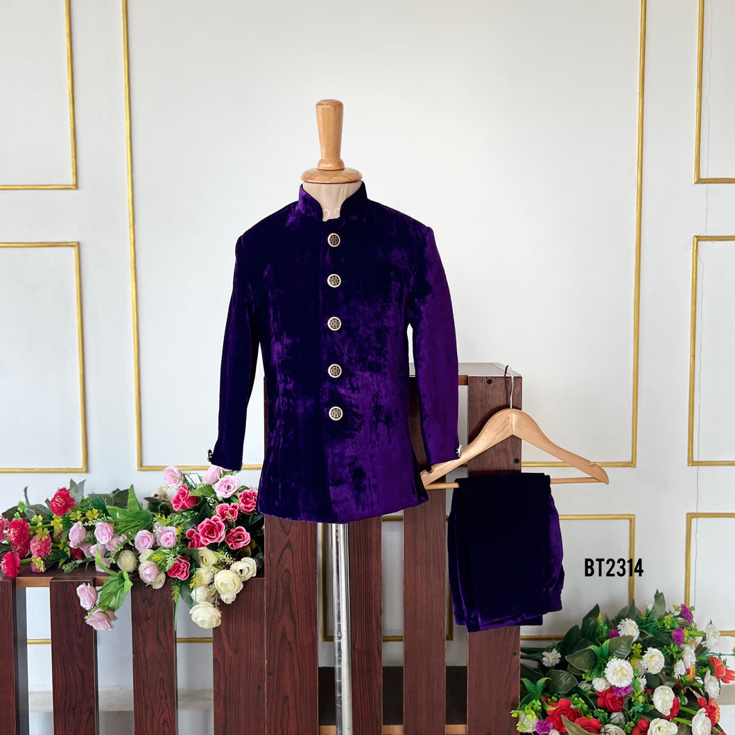 BT2314 👑 Royal Majesty Velvet Jacket – Timeless Elegance for Your Little King! 💜✨