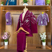Load image into Gallery viewer, BT2589 Premium Velvet Baby Boy Party Wear Blazer –Sparkle Edition With Crystal Embroidery
