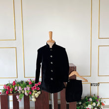 Load image into Gallery viewer, BT2317 ✨ Majestic Black Velvet Royal Outfit for Boys ✨
