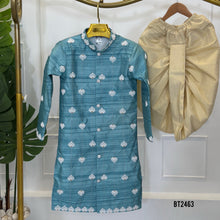 Load image into Gallery viewer, 🌿 BT2463 Aqua Serenity Dad Kurta with Dhoti Pants
