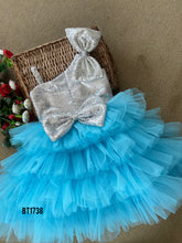 Load image into Gallery viewer, BT1738 Celestial Blue Sequin Ruffle Dress - Baby Glitz &amp; Glam
