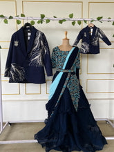 Load image into Gallery viewer, BT2083 🌊 Regal Twinning in Navy: Family Perfection for Grand Celebrations 👑
