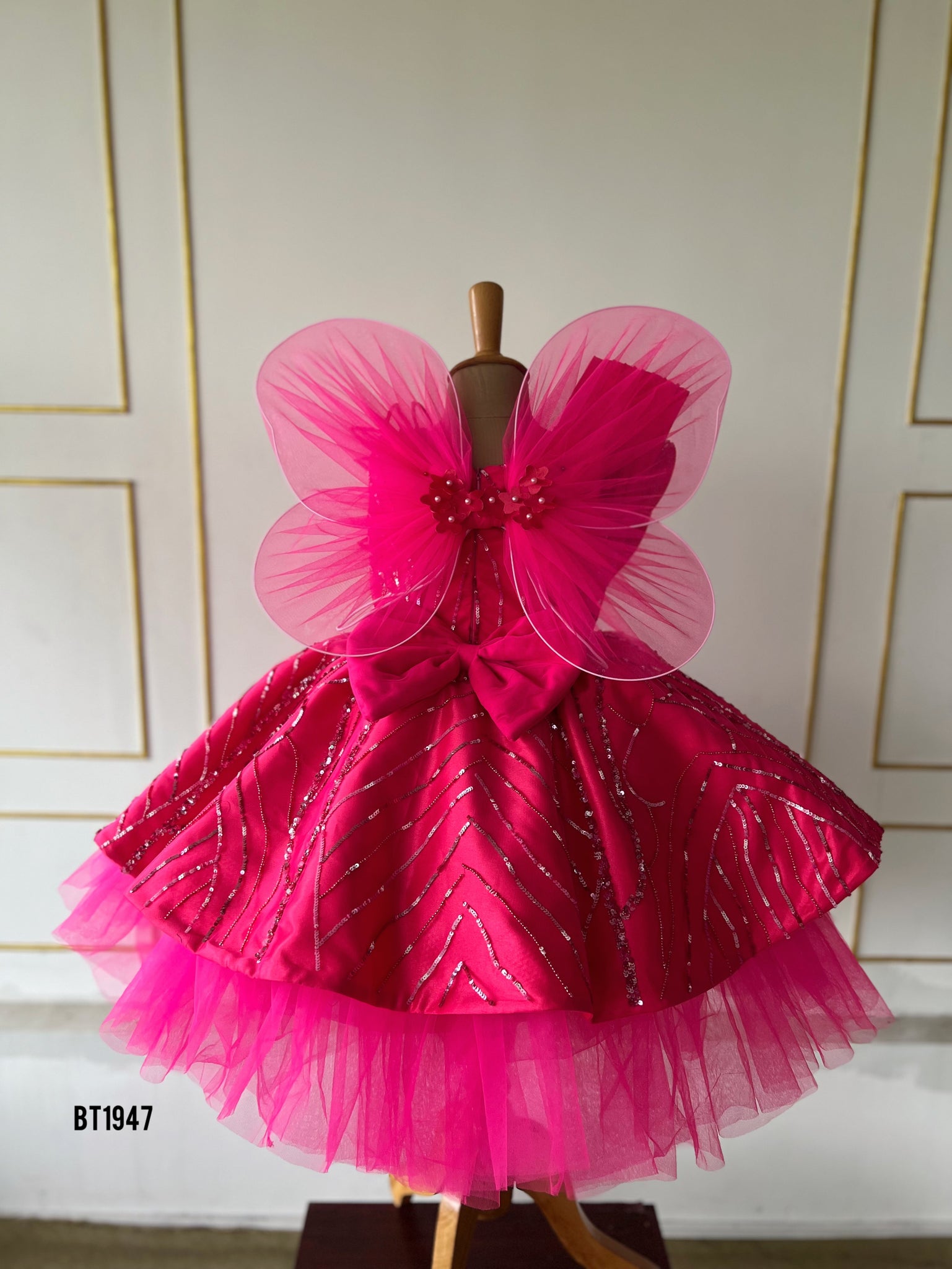 BT1947 Enchanting Hot Pink Butterfly Dress BabyTeen Fashion BT1947 Enchanting Hot Pink Butterfly Dress BabyTeen Fashion
