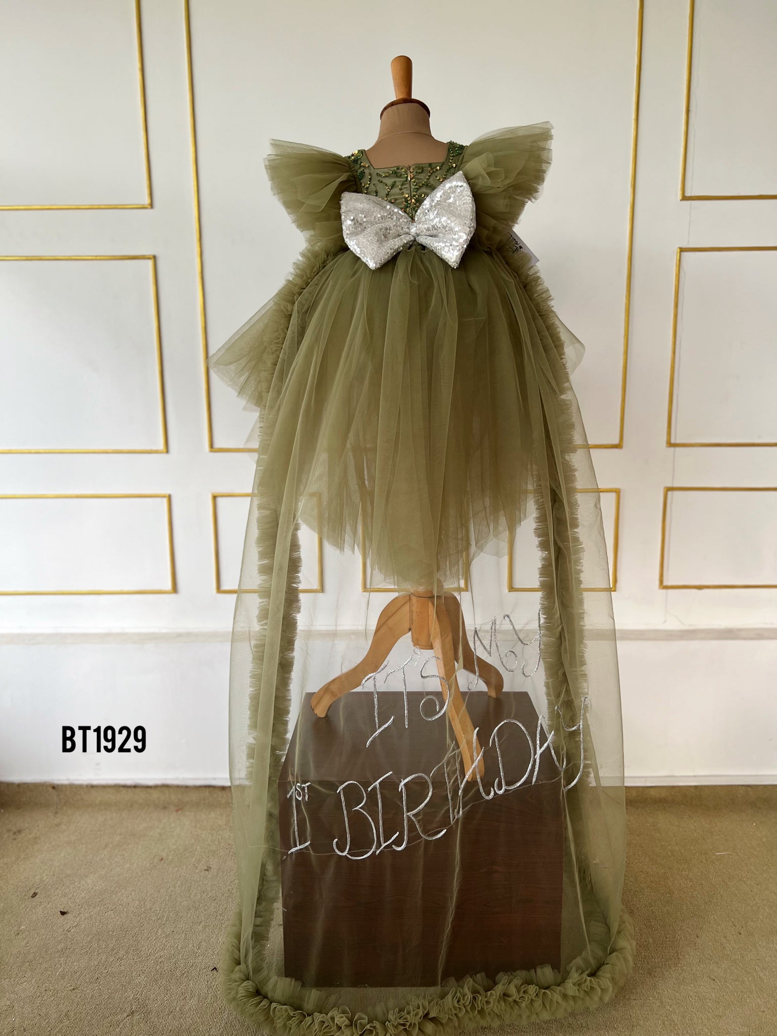 BT1929 Enchanting Olive Green Baby Dress BabyTeen Fashion BT1929 Enchanting Olive Green Baby Dress BabyTeen Fashion