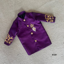 Load image into Gallery viewer, BT2297 👑 Royal Charm Prince Sherwani – A Regal Look for Your Little King! 💜✨
