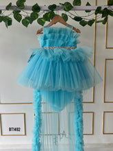 Load image into Gallery viewer, BT1492 Girls Name Embossed Birthday Long Trail Party wear Frock

