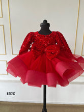 Load image into Gallery viewer, BT1757 Ruby Red Sparkle Dress for Little Showstoppers

