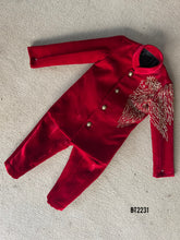 Load image into Gallery viewer, BT2231 🔥 Majestic Red Jodhpuri – Dress Your Little Prince Like Royalty! 👑❤️
